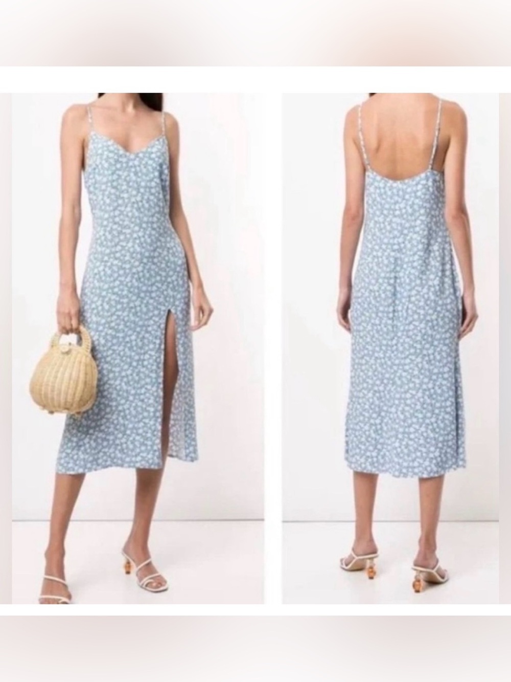 Reformation Crimini dress light blue